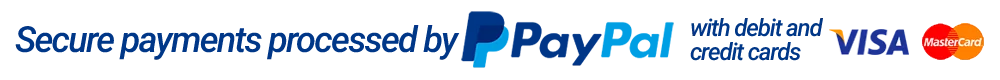Secure payments processed by PayPal Secure payments processed by PayPal